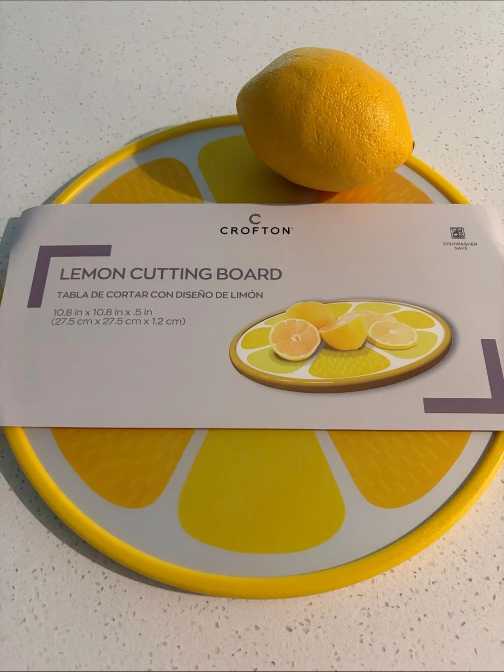 Crofton Lemon Design Cutting Board - Yellow